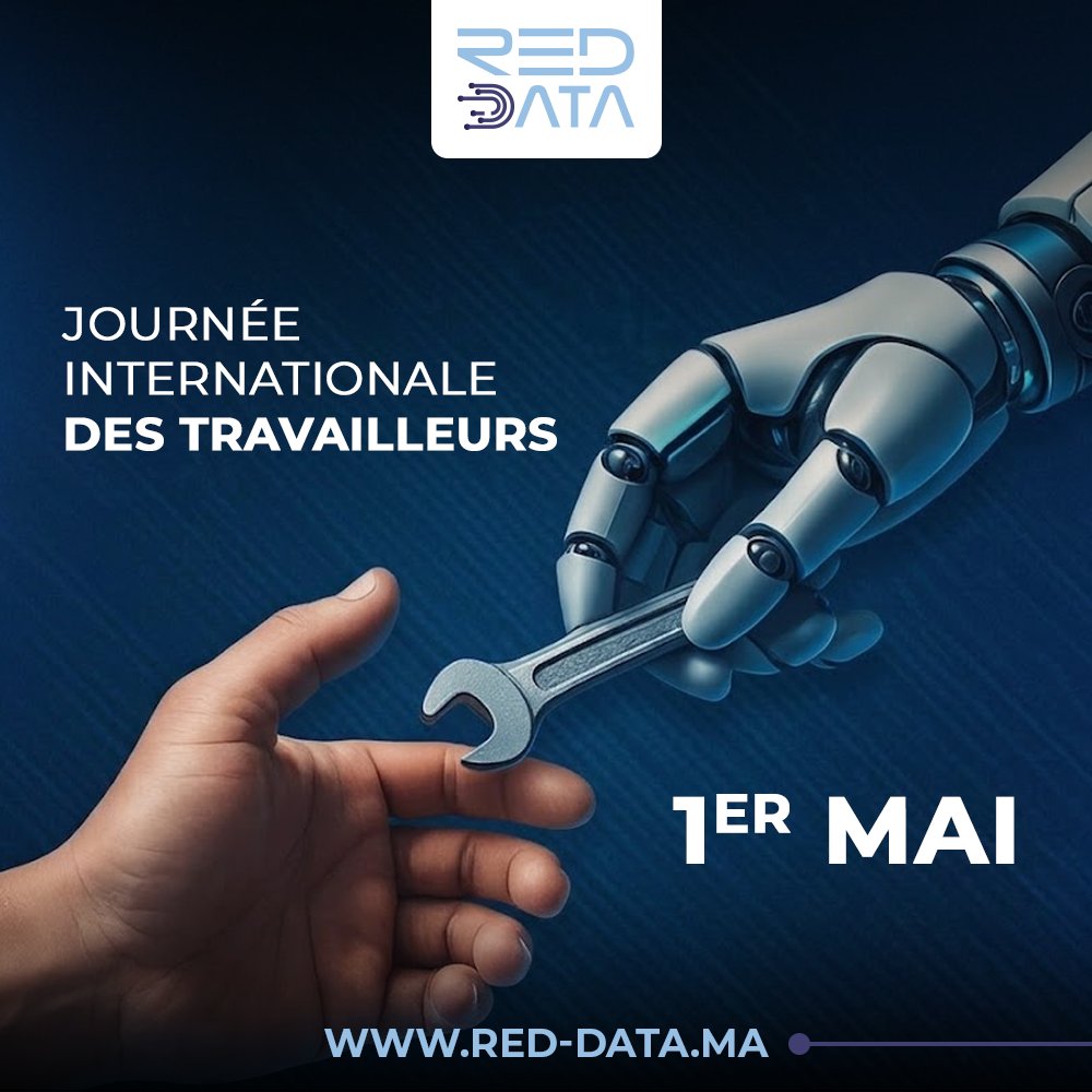 RedDataMaroc's tweet image. 🤝 L’humain crée, la technologie propulse. 

🤖 En ce 1er Mai, RED DATA célèbre l’alliance entre le talent et l’innovation pour bâtir le futur du travail.

Bonne fête à tous les travailleurs !

#RedData #1erMai #FeteDuTravail #Maroc