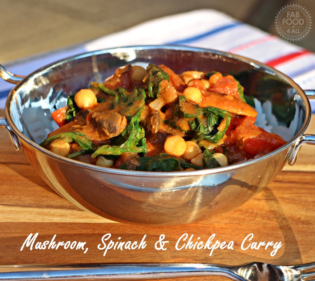 FabFood4All's tweet image. Looking for a delicious vegan meal? Try this Mushroom, Spinach &amp;amp; Chickpea Curry recipe!  fabfood4all.co.uk/mushroom-spina…  #VeganRecipe #HealthyEating