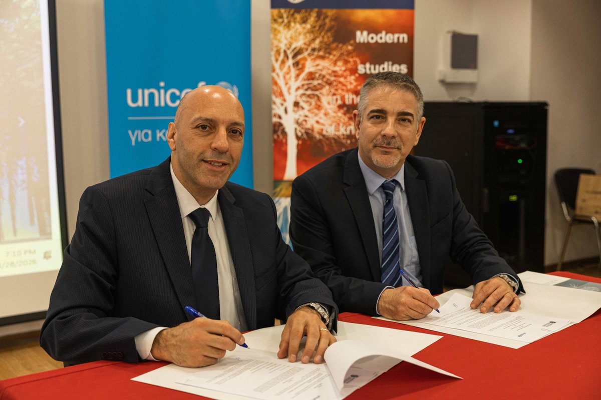 UNICEF_Greece's tweet photo. UNICEF &amp; the University of the Aegean launched a Child Rights Centre in Rhodes. Focused on research, education &amp; advocacy, the Centre will strengthen children’s rights in academia and society—advancing policy, inclusion &amp; youth transition to adulthood. #ForEveryChild #ChildRight https://t.co/0xvI1GF7Eu