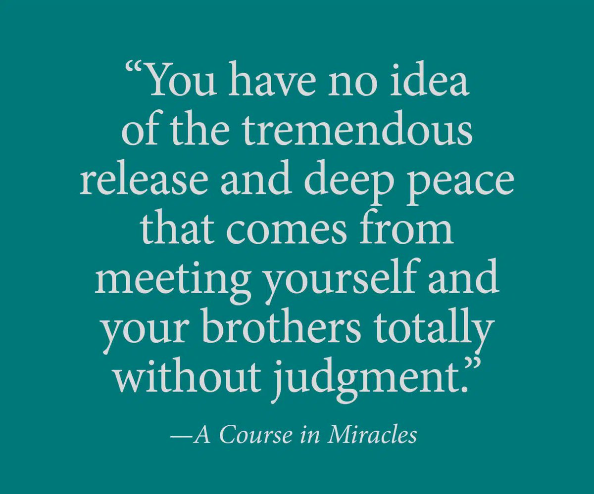 cheddachadm's tweet image. A tremendous release and deep peace will come from meeting myself and others totally without judgment. Judging has no meaning. T-3.X.4.1-2 #ACIM
---&amp;gt; SEE JUDGING HAS NO MEANING. I feel release when not judging others.