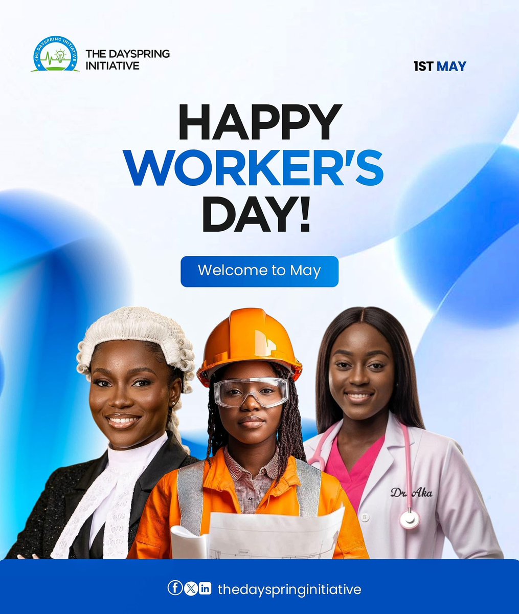 Dayspring_initi's tweet photo. Happy Workers’ Day!

Today, we celebrate the strength, resilience, and dedication of every worker building a better tomorrow.

At Dayspring Initiative, we honor your impact and commitment to growth and service. https://t.co/AuEm0pqKVz
