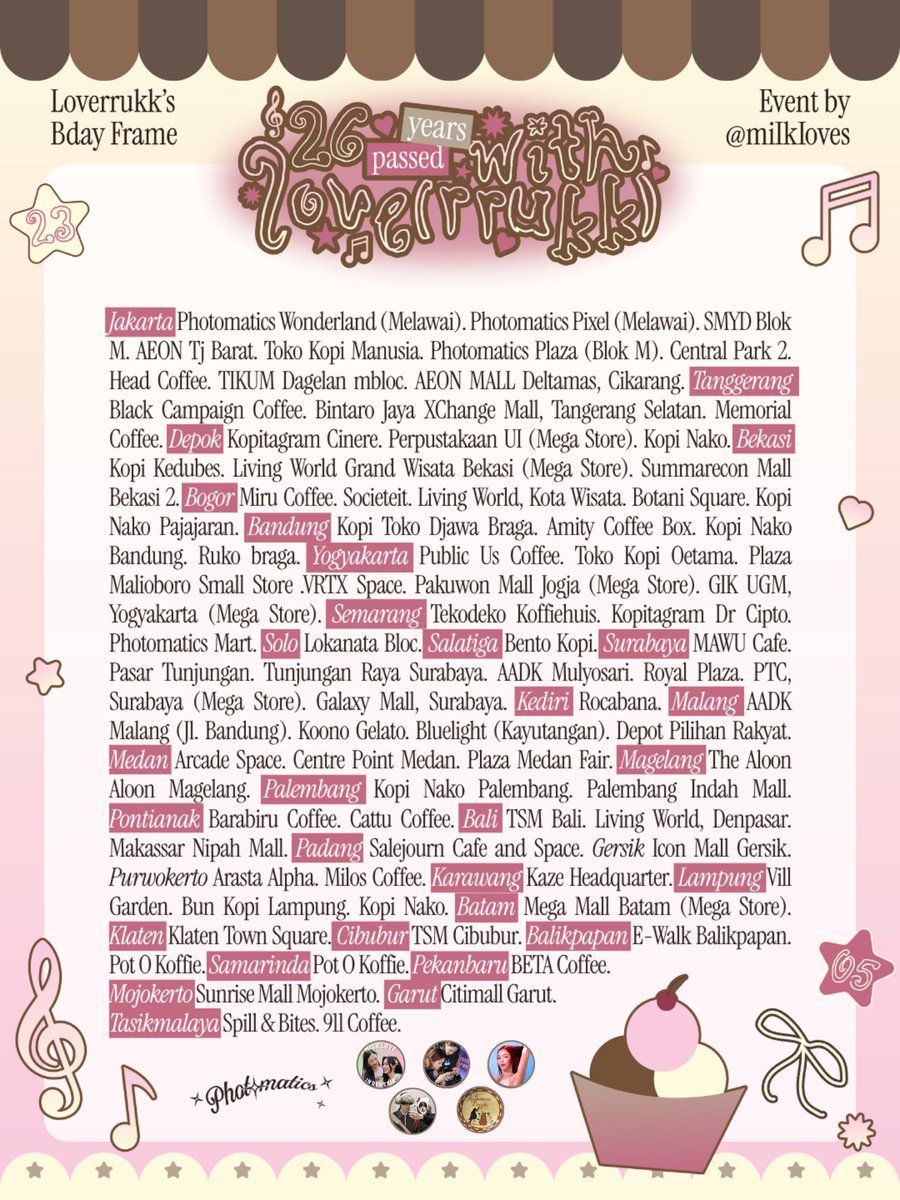 ⋆. 𐙚 ˚ 💌 26 Years Passed With Love(rrukk) —— ୨ৎ

#LOVERRUKK’s Photobooth Event by <a href="/miIkIoves/">bea</a> ✦

📍 Available at: <a href="/photomaticsid/">Si paling narsis</a>
🗓️ Save the date: 22-28 May 2026

Kindly share your precious moments of
#26YearsPassedWithLoverrukk ✶⋆.˚