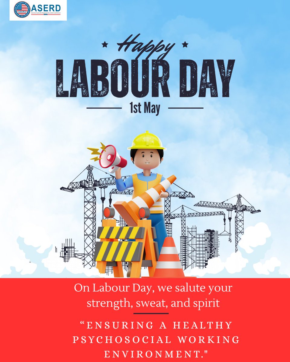 InfoAserd's tweet photo. 🌍 International Labour Day – 1st May 2026
Theme 2026: “Ensuring a Healthy Psychosocial Working Environment”.
🌐: https://t.co/GXLTwa5IaQ
Contact us;
📧: info.aserd@gmail.com
#aserd #LabourDay2026 #MayDay #WorkersRights #HealthyWorkplace #SocialJustice https://t.co/teyOpps7nl