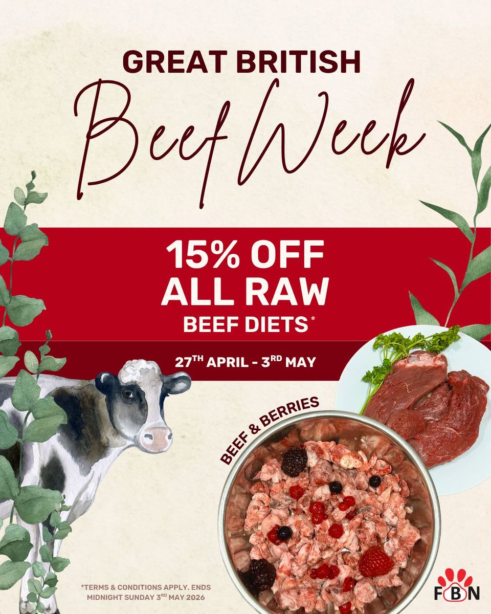 Why choose beef for your dog? 🐮

✔️ Naturally rich in protein
✔️ Supports muscle development
✔️ Full of essential nutrients

And this week only, get 15% OFF all raw beef diets 🥩
buff.ly/XW2E0ka 

#NaturalDogFood #RawFeeding #GreatBritishBeefWeek