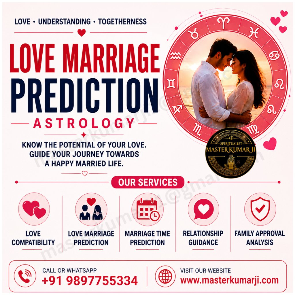 masterkumarji's tweet image. 💞 Is your relationship meant to last forever?

Love is beautiful… but it can also be confusing. Delays, misunderstandings, or family pressure can make things difficult. #LoveMarriage #AstrologyExpert #RelationshipAdvice #MarriagePrediction #LoveSolution #TrueLove #Zodiac