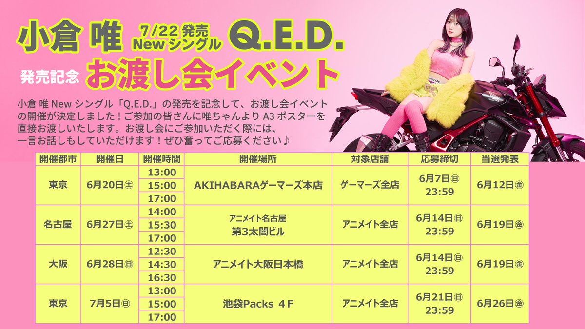 小倉 唯 Official tweet media