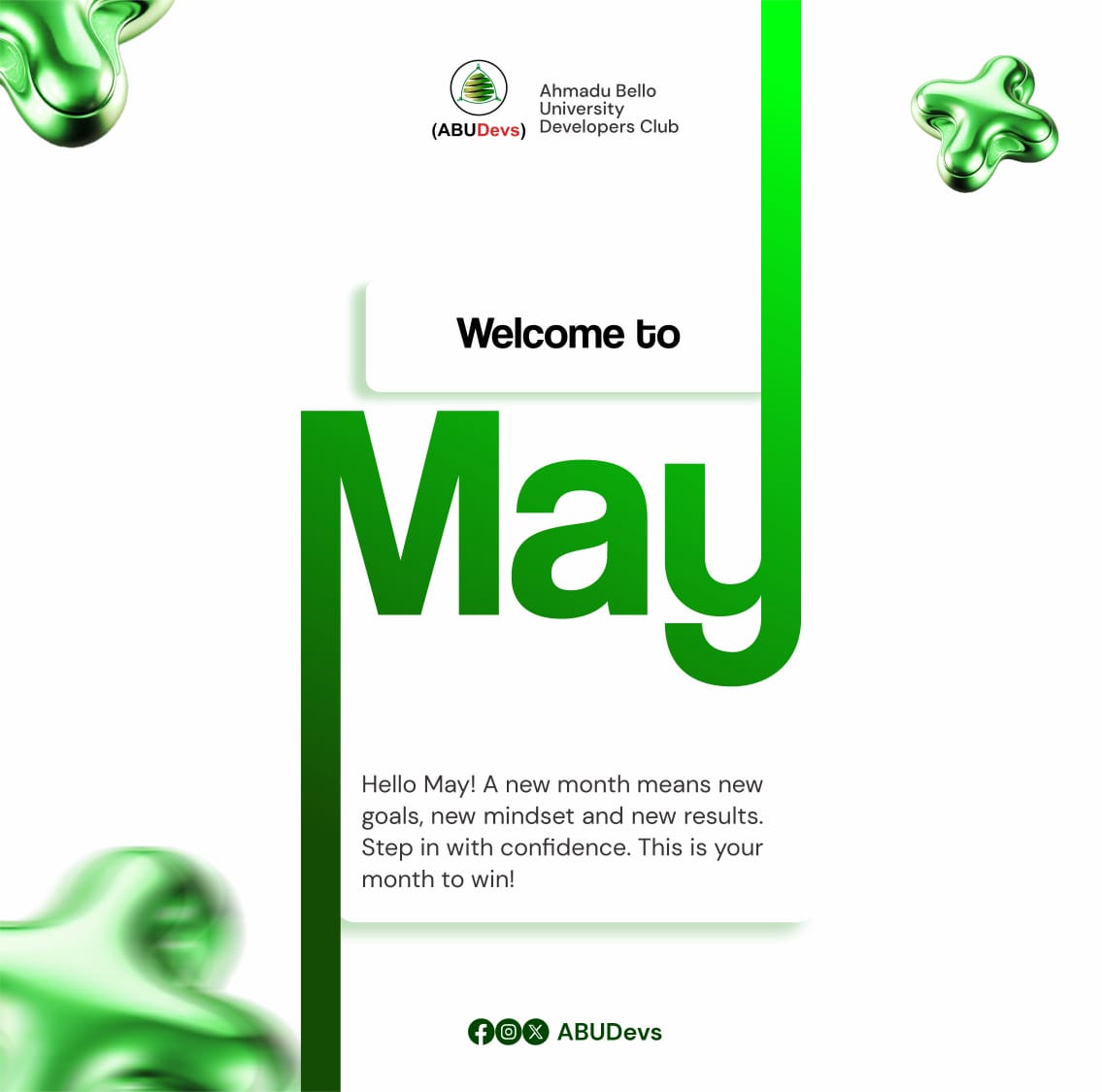 Abu_Devs's tweet photo. _Happy New Month, ABUDevs! 🚀_
New month, new commits, new wins. May this month bring breakthroughs in your code and your goals. Keep building, keep growing.
_Stay connected:_
📸 Instagram: @abudevs_
#ABUDevs #HappyNewMonth #TechLeaders #WeRiseTogether #May https://t.co/mlPQSHiCNh