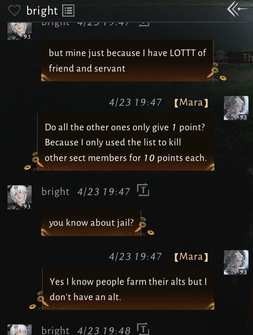 MechaMaraVT's tweet photo. Hi gang, I'm dealing with an obvious cheater in Midnight Blades Sect right now for Chief Elder in the game #WhereWindsMeet #wwm and was given permission to post this here for awareness/reporting.

They're legit paying people to log in and pilot their account, so they're not only exploiting, they're real money trading, and they're account sharing which are all against TOS. This is also not the first time this specific person has done this. UID: 4024070200 Username: bright

I'll send screenshots below. 

I messaged them to try to get more information the last time they did this, this was the convo above. 1/3