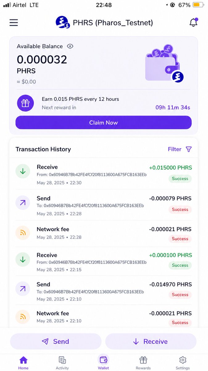 0x_Salerm's tweet photo. Testing Topnod wallet on Pharos with continuous activity.
Multiple transactions, repeated cycles, real interaction.
Performance stayed consistent with no critical breaks.
This is how you validate a network.
$PROS Wallet:  0x60946B7Bb42FE4fCf20f8113600A675FCB163EEb
@Kiwi_Nod
GM GM https://t.co/TLNQMpcuT9
