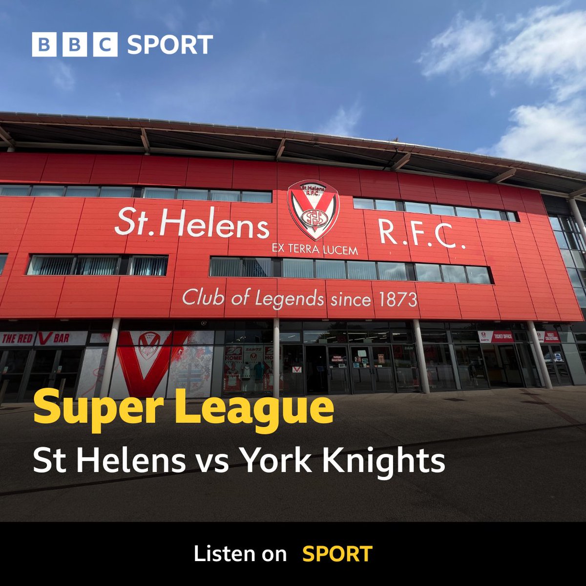 bbcmerseysport's tweet image. ⏳ This evening 

🔊 @paulsaltysalt hosts from 6pm
🏟️ Live from BrewDog Stadium
🏉 @Saints1890 🆚 @YorkRLFC 
🏆 @SuperLeague
🕗 Kick-off 8pm
🎙 @philkinsella &amp;amp; @alanhunte
#️⃣ #SLStHYor #BBCRL #SuperLeague
📻 95.8FM | DAB
📺 Freeview channel 714
🎧 BBC Sport Online