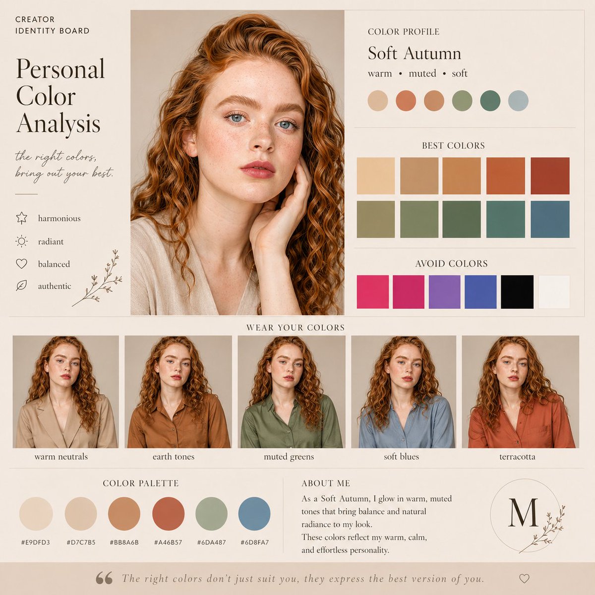 Soft Autumn Personal Color Board