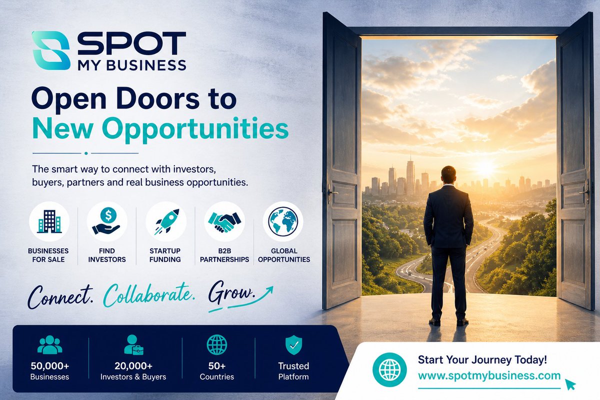 SpotmyBusiness's tweet image. Connect with investors, buyers, and partners on SpotMyBusiness — built for real growth and global connections.

🔗 spotmybusiness.com
#BusinessGrowth #Investors #B2B #StartupFunding #Entrepreneur
