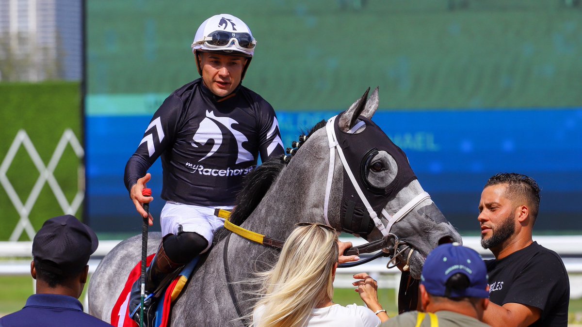 SaffieJosephJr's tweet photo. Caldera returned after more than a year off and captured the victory in an Allowance Optional Claiming $25,000, stopping the clock at 1:37.53 for one mile. Ridden by Nik Juarez and trained by Saffie Joseph Jr. for owner MyRacehorse.

#GulfstreamPark | #RoyalPalmMeet https://t.co/350qv0bIba