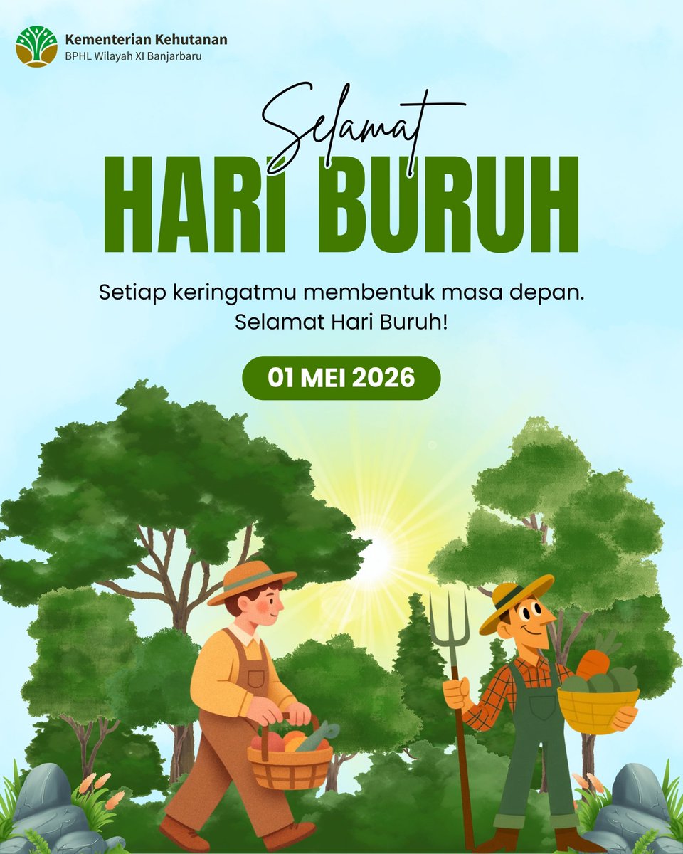 bphl11bjb's tweet photo. Selamat Hari Buruh 1 Mei 2026. Di balik setiap kemajuan bangsa, ada peluh dan dedikasi luar biasa dari para pekerja. Mari terus melangkah dengan semangat, karena setiap usaha yang tulus layak mendapatkan penghargaan dan kesejahteraan yang sepadan. https://t.co/WjniUn7jjV