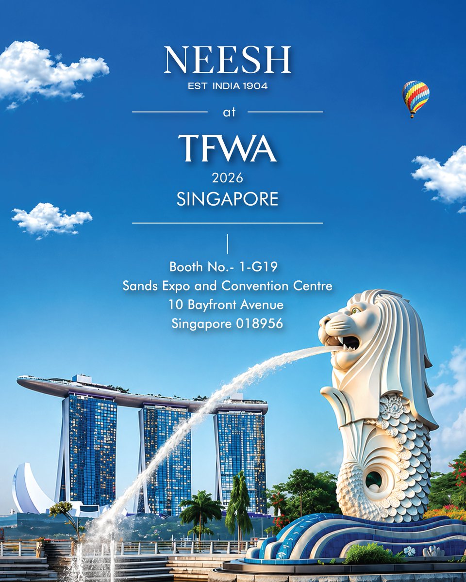 neeshperfumes's tweet photo. From India to the world.

NEESH arrives at TFWA Singapore 2026, bringing the essence of Indian high perfumery to a global stage. A celebration of craftsmanship, storytelling, and refined olfactory artistry.

Join us at Booth 1-G19 and experience fragrances that go beyond scent, creating presence.

We look forward to connecting, collaborating, and sharing our journey with you.

Will you be there to experience NEESH in person?