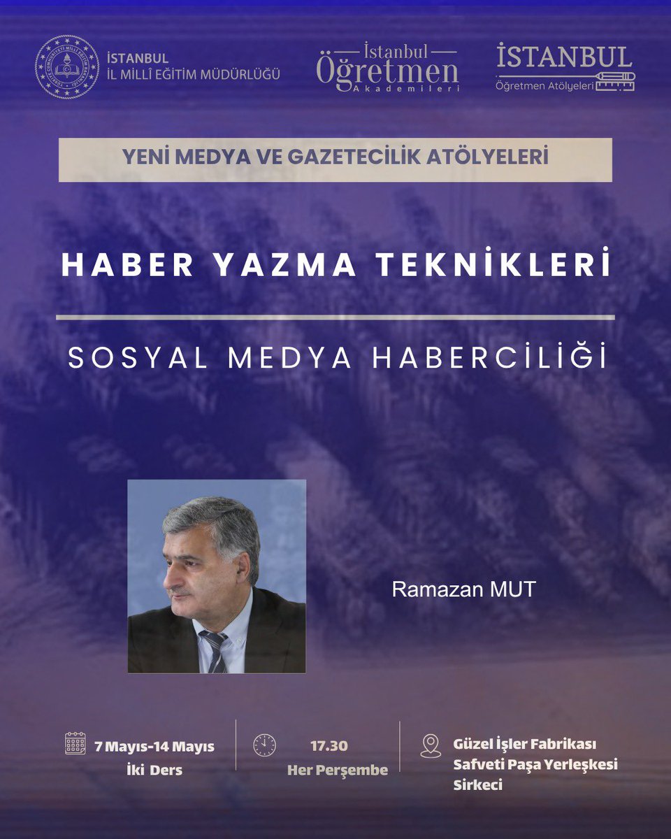 Ist_Akademiler's tweet photo. Yeni Medya ve Gazetecilik Atölyeleri Koordinatörlüğünde yapılacak olan iki derslik Haber Yazma Teknikleri ve Sosyal Medya Haberciliği atölye kayıtları başladı.  @tcmeb @istanbulilmem @MucahitYentur 
Alttaki linkten kayıt olabilirsiniz.

https://t.co/a8hVlLg1EM https://t.co/XJSVWUQOq5