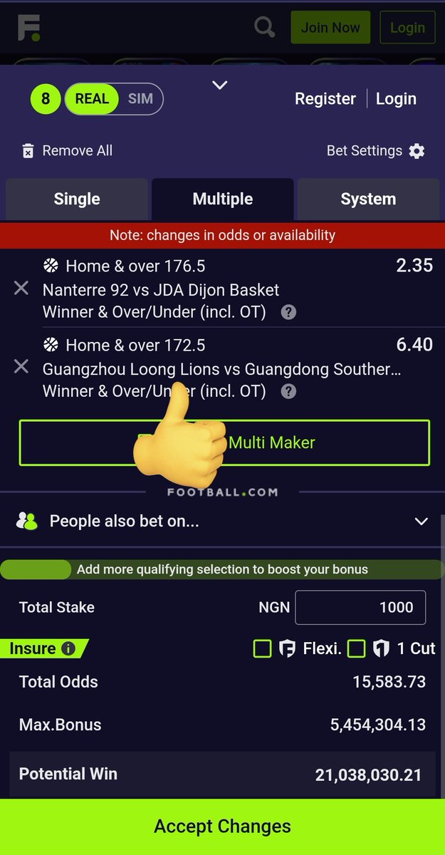 Football. com don change the option to Over 172😂😂😂😂😂
this bookies agent mount my page😩😩😩
I don comot the game sha 
I don invest my 1k for here V3KFX4
I know say e go cut but make I try am
1k no fit kill me🥲