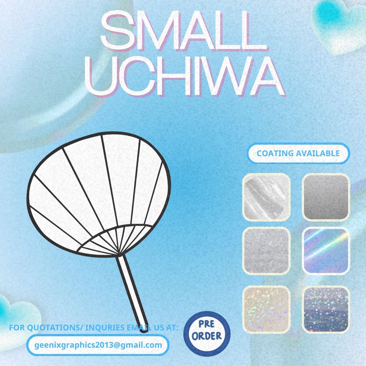 geenixgrafix's tweet image. 𝙉𝙀𝙒 𝙄𝙏𝙀𝙈 !! 🥳

These items are already available for orders / pre-orders. Please do send us a DM or an email for quotations for the following items. 

♥ Button Pin 2.25" 
♥ Compact Mirror (P.O)
♥ Small Uchiwa (P.O)

tags; #printsph #freebies #giveaways