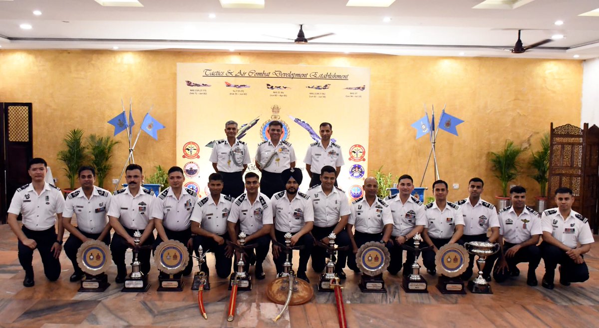 IAF_MCC's tweet image. “Forged in Training, Lethal in Combat.”

Air Marshal Nagesh Kapoor, VCAS #IAF presided as the Chief Guest for the graduation ceremony of the Composite Graduate Course conducted by the Tactics &amp;amp; Air Combat Development Establishment. During his address, the Air Mshl congratulated