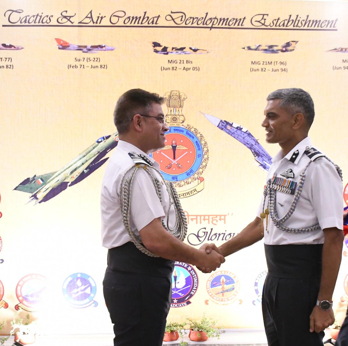 IAF_MCC's tweet image. “Forged in Training, Lethal in Combat.”

Air Marshal Nagesh Kapoor, VCAS #IAF presided as the Chief Guest for the graduation ceremony of the Composite Graduate Course conducted by the Tactics &amp;amp; Air Combat Development Establishment. During his address, the Air Mshl congratulated