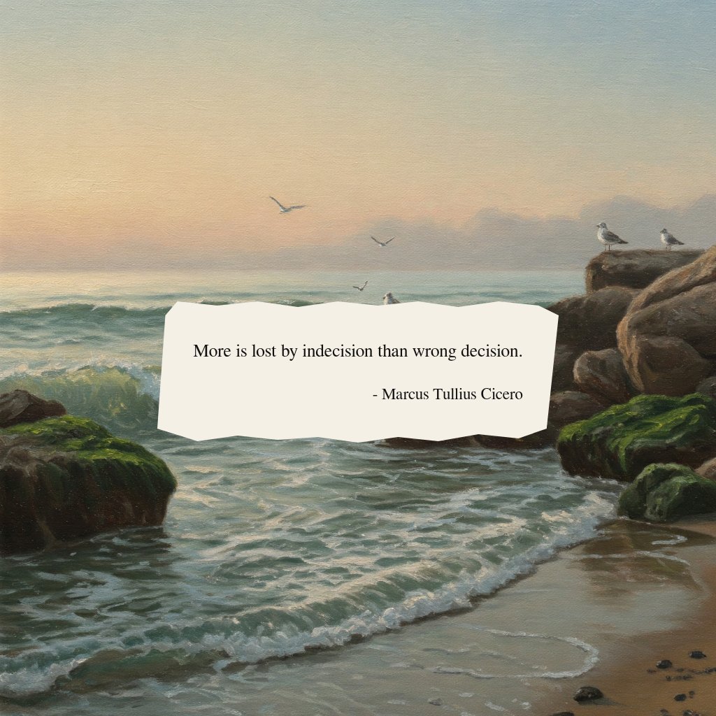 _stoicteacher's tweet image. "More is lost by indecision than wrong decision." 
 #philosophy