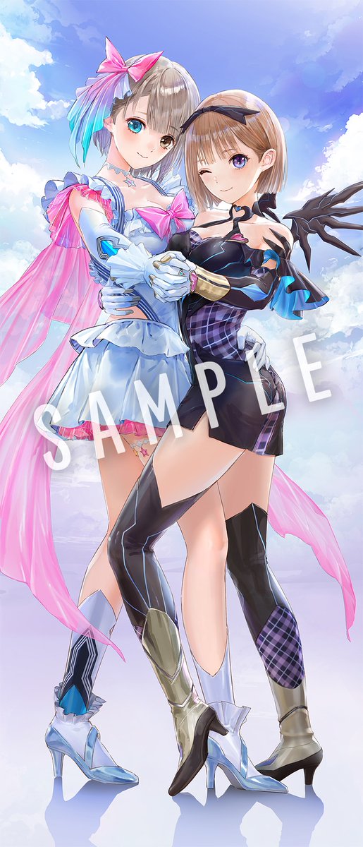 【描き下ろし店舗別特典/WonderGOO】

リフレクター姿の日菜子&amp;愛央を描いた迫力あふれる1枚♪

▼#ブルリフQ 予約受付中！各特典は
blue-reflection.com/quartet/jp/pro…
#ブルリフ