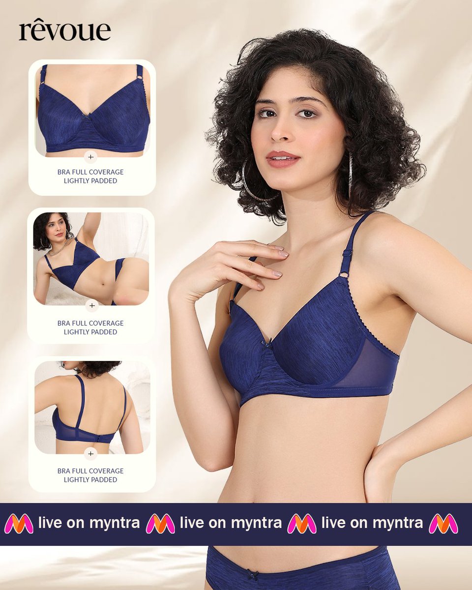 Revoue_'s tweet image. Rêvoue All-Day Comfort Full Coverage Bra with Light Padding #SelfLove #Revoue #MyntraLive #DailySupport #LingerieInspo #BodyConfidence