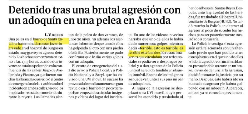 Frente a los problemas reales, los que los provocan o miran para otro lado luego se rasgan las vestiduras cuando <a href="/vox_es/">VOX 🇪🇸</a> habla claro y defiende barrios seguros.

En marzo, denunciamos la situación de Santa Catalina. Nos atacaron por ello. Nos da lo mismo, seguiremos igual,