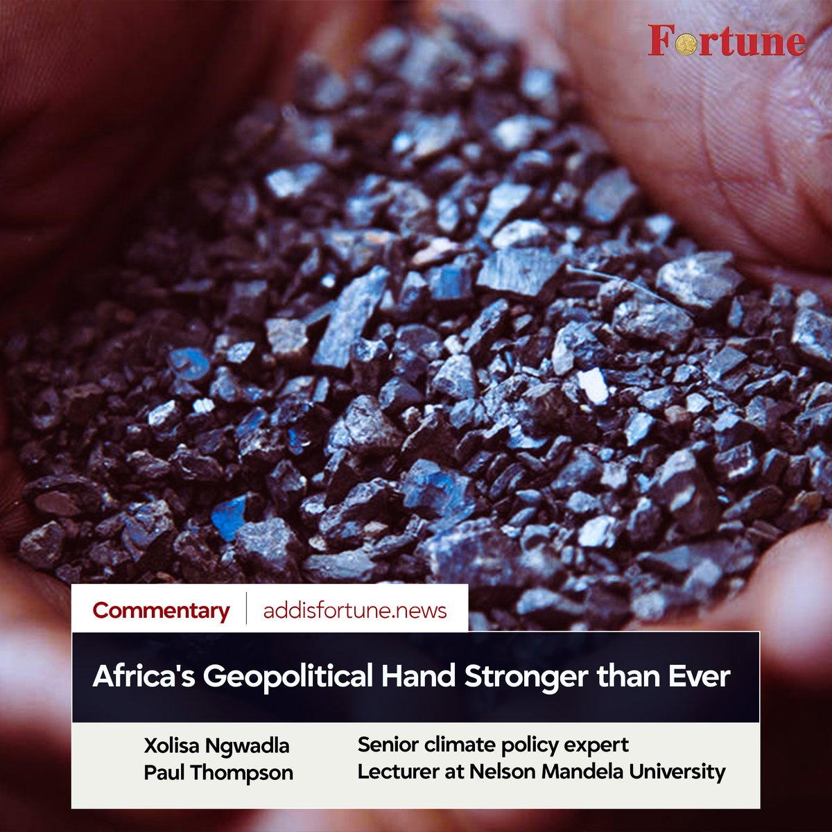 addis_fortune's tweet image. 𝗫𝗢𝗟𝗜𝗦𝗔 𝗡𝗚𝗪𝗔𝗗𝗜𝗔 &amp;amp; 𝗣𝗔𝗨𝗟 𝗧𝗛𝗢𝗠𝗣𝗦𝗢𝗡: The world shift toward low-carbon economies and digital transformation is no longer a fringe environmental movement. #Global #Order #Africa

Read more - shorturl.at/9T15m