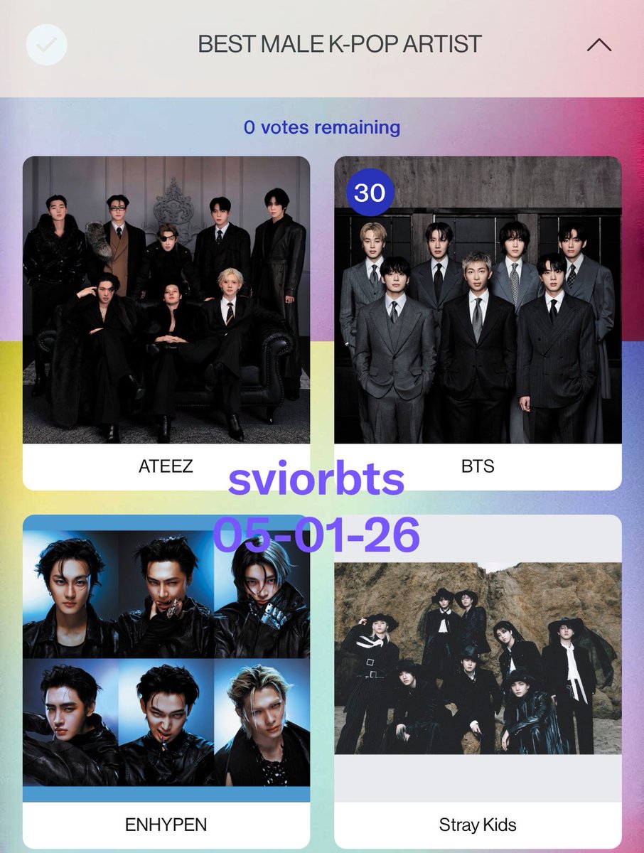 sviorbts's tweet photo. let's vote 💜✨ https://t.co/JouDPWKnUg