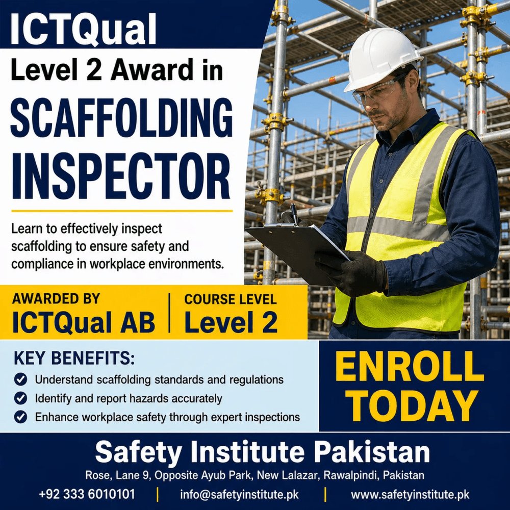 SafetyPakistan's tweet image. ICTQual Level 2 Award in Scaffolding Inspector — Open for enrolment at Safety Institute Pakistan. Level 2. #ICTQual #Level #Award #Scaffolding #Inspector #VocationalTraining #Diplomas #Pakistan #SouthAsia