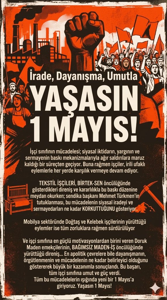 ibb_calisan_der's tweet photo. YAŞASIN 1 MAYIS ✌️ https://t.co/NVBM0fvU5G