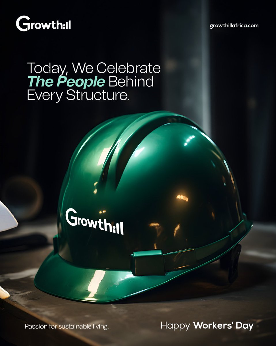 Growthillafrica's tweet image. Behind every home is a team that shows up every day.
Today, we celebrate the people who make it possible.
Happy Workers’ Day

#happyworkersday 
#realestate 
#growthill
#sustainableliving 
#homes