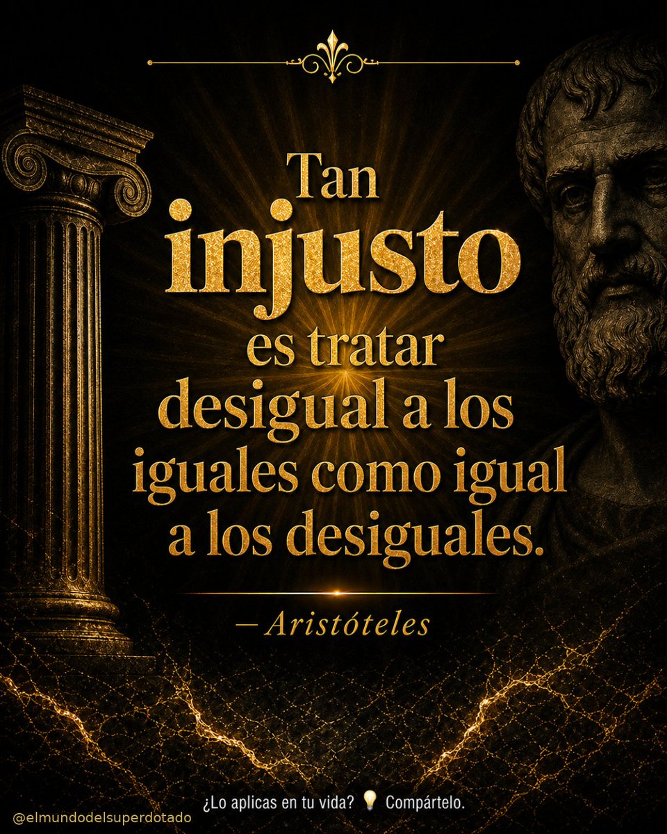 Superdotacion's tweet photo. 🏛️📜 Aristóteles lo dijo hace 2.400 años. Todavía seguimos sin escucharle. 🧠 El sistema educativo trata a todos igual... pero no todos son iguales. ¿Estamos fallando a los niños con altas capacidades?  
#altascapacidades #aacc #superdotados #educación https://t.co/IX8I5wwKRw