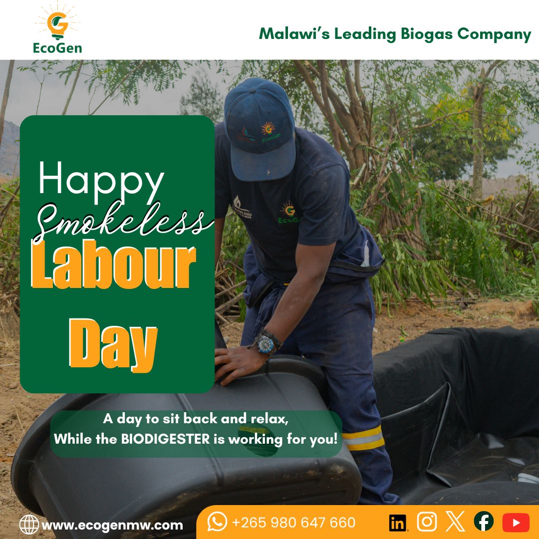 EcogenMw's tweet photo. Today, we celebrate the hands that are building a cleaner, more sustainable future.

Every system installed, every firewood trip reduced, every farm nourished with biofertilizer. From farmers to technicians, every effort matters!

Happy Smokeless Labour Day 🔥👨‍🏭 https://t.co/oD1L9VZq1I