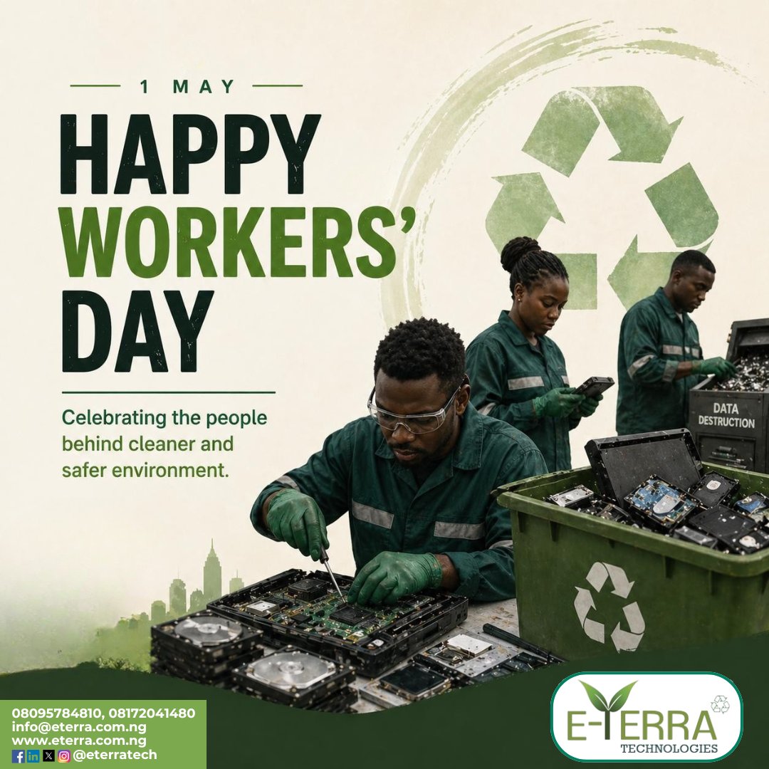EterraTech's tweet photo. Happy Workers’ Day👷‍♂️🌍

Today, we celebrate the strength, dedication, and resilience of every hardworking individual driving progress and building a better future. At E-TERRA, we recognize that every effort counts in creating sustainable impact and a healthy environment. https://t.co/hH10t9ER72