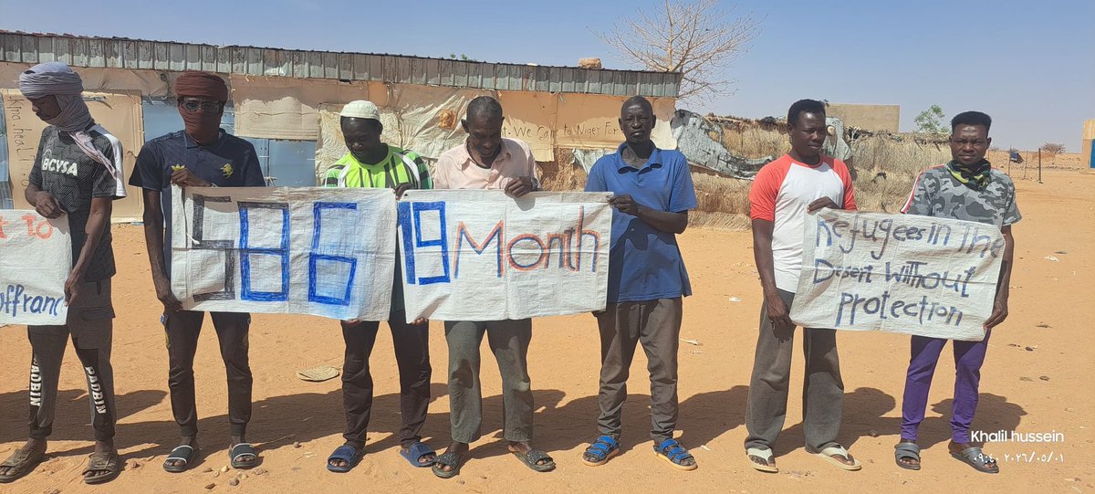 yousef_ism58349's tweet photo. The inhumane situation of refugees in Agadez, Niger, who are peacefully protesting to demand their rights and protection, has been abandoned by the @UNHCRNiger.@Avaaz @MeltingPotEU @FocusOnAfricaIt @amnesty @ilmanifesto @LidiaGinestra @FermentedDream https://t.co/sXoN4777Xh