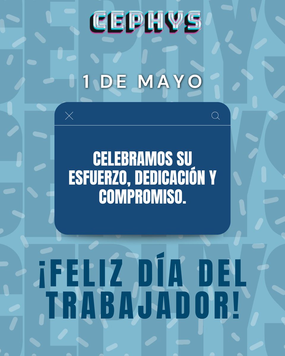 cephysarg's tweet photo. 💼 1° de mayo | Día del Trabajador
Desde CePHyS saludamos y reconocemos a todas las personas que, con esfuerzo, compromiso y responsabilidad, contribuyen día a día.

su labor es fundamental.

✨ Feliz Día del Trabajador.

#DiaDelTrabajador #1DeMayo #CePHyS #PropiedadHorizontal https://t.co/HlYq2WjhPB