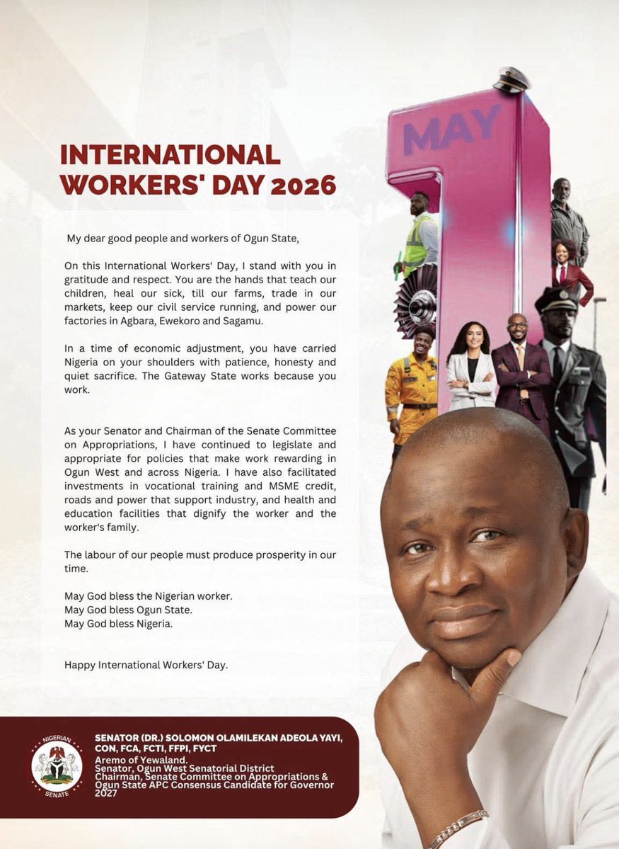 Senator Solomon Olamilekan Adeola YAYI. CON, FCA tweet media
