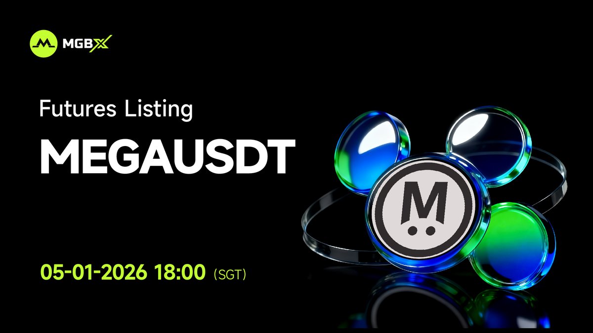 MGBX_Global's tweet image. 🎉#MGBX  New Futures Listing!

We’re listing MEGA/USDT

📌Trading starts: May 1, 2026, 18:00 (SGT)

👉More details: support.mgbx.com/hc/en-gb/artic…

#MGBX #Crypto #MEGA