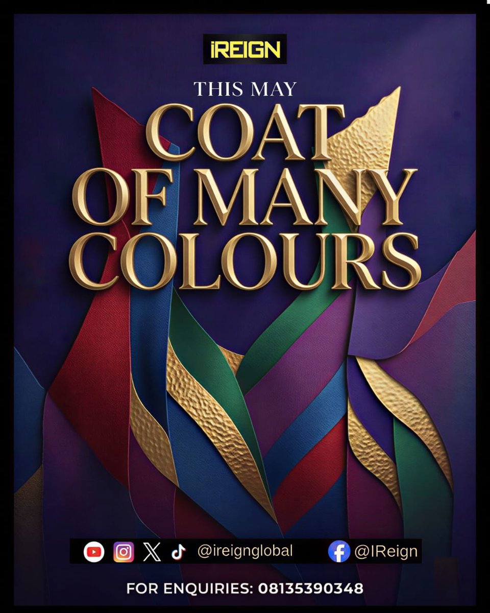 iReignGlobal's tweet photo. Welcome to May, our month of coat of many colors🎉
It is evidence of the Father's love for us💙
You are loved🤍
#coatofmanycolors
#iReign
#bishopfeyidaniels https://t.co/CkZ6dLpBrP