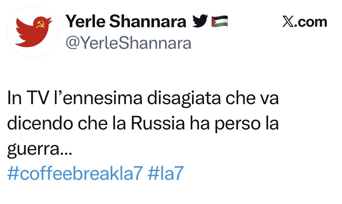 Vita77178000's tweet image. L’unico/a disagiato sei proprio tu filoterroristi filoruzzi criminali e ladroni di terre altrui #coffeebreakla7 #coffeebreak