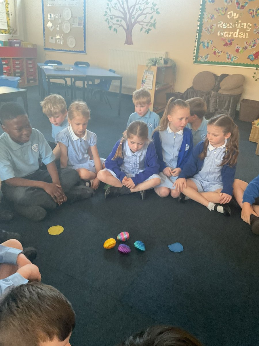 StJosephsCP's tweet image. Some mysterious eggs have been found in Year 2 and we are trying to work out what they are, where they came from and what will happen next. We are also starting our new unit by reading the book called 'The Egg' by M.P Robertson. #article28 #English #reading
