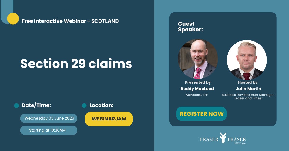 HeirHunter's tweet photo. 🚨 New #webinar

📅 03 June | 🕥 10:30AM 

Join Roddy MacLeod, Advocate, TEP, for a session on s29 cohabitant claims (Scotland). 

We’ll cover 👇
• Framework
• The “claim”
• Case law
• Procedure

Register today:
🔗https://t.co/3AqLA3Y78j https://t.co/8prfpltIGu