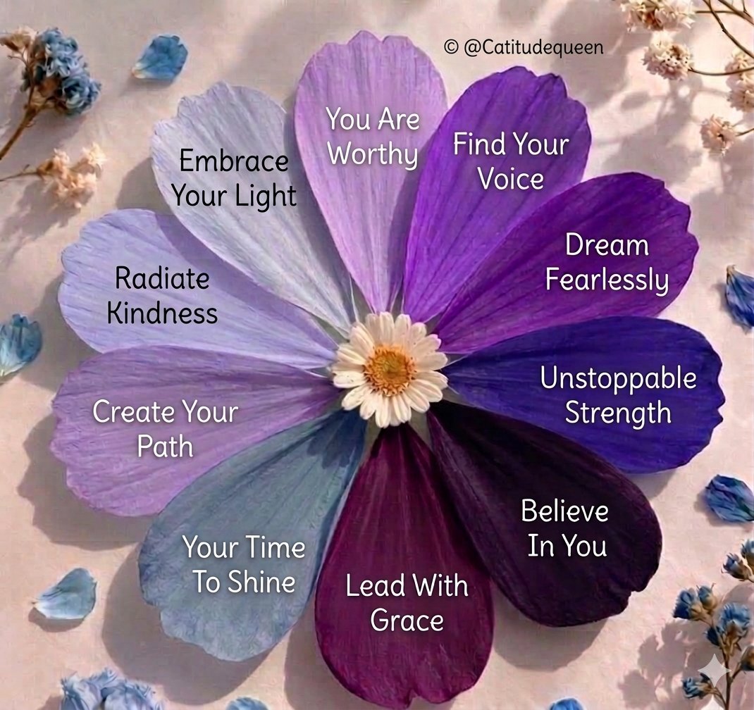 CatitudeQueen's tweet image. Every shade of you is powerful. From finding your voice to dreaming fearlessly...embrace your journey.
#SelfLove