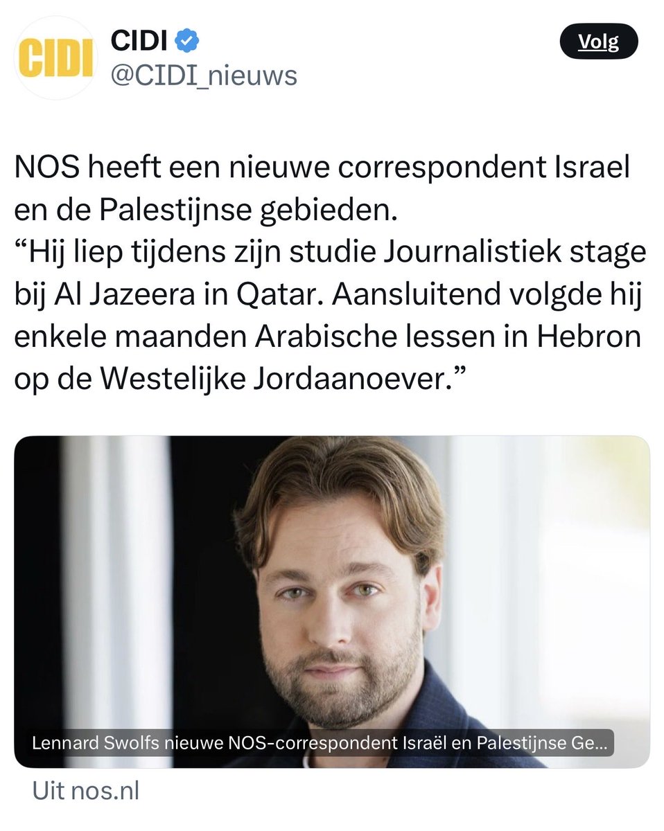 Door het Centrum Indoctrinatie Desinformatie ‘Israël’ al bij voorbaat gediskwalificeerd.