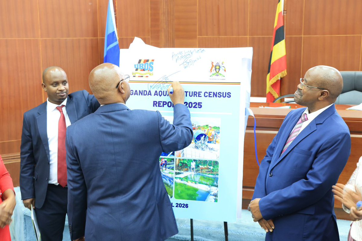 TrillUganda's tweet image. 📸 The Uganda Aquaculture Census (UAC) Report 2025 was officially launched by Hon. Amos Lugoloobi, Minister of State for Finance, Planning and Economic Development (Planning), alongside Dr. Chris N. Mukiza, @UBOS_ED and other dignitaries.
#UBOS #UACReport2025 #DataForDevelopment