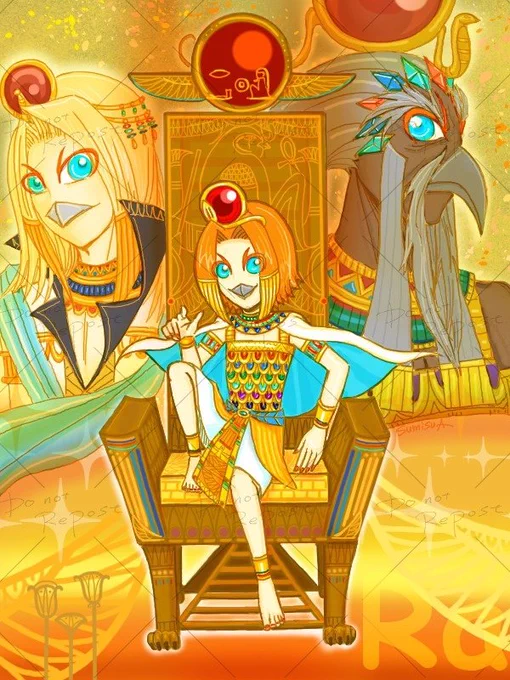 エジプト神話における 最高位の太陽神 ラー神 #イラスト #エジプト神