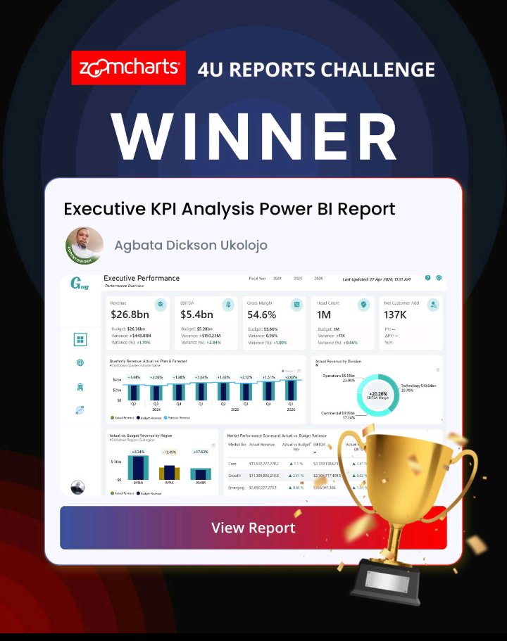 ukolojoaud's tweet image. I can't celebrate this win alone. #4U challenge.
Special thanks to @ZoomCharts, and my supporters.
#dataanalytics #dataanalysis #dataanalysts #Executive #KPI