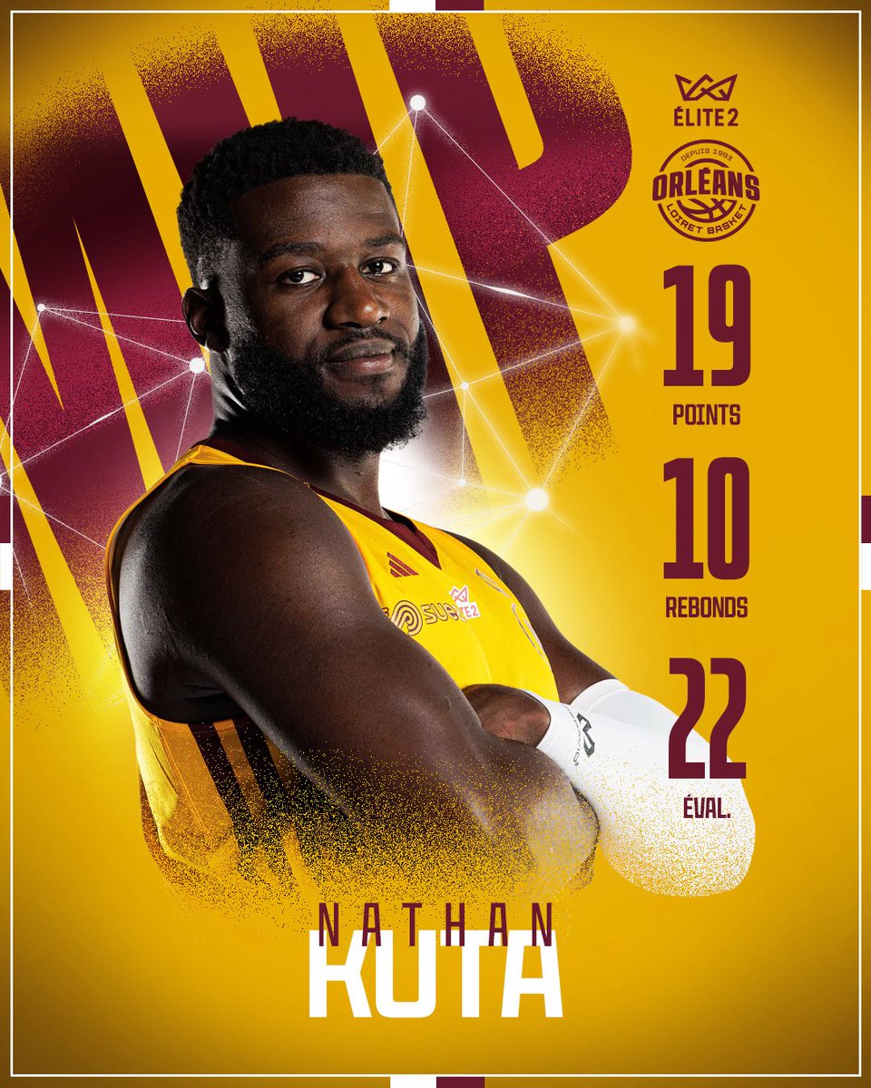 Encore lui ! 🇳🇱 🇨🇩 

Déjà MVP face à Challans, Nathan Kuta remet ça avec une prestation XXL hier soir et un double double face à Champagne Basket. 🔥 

Félicitations à lui et à tout le groupe pour cette belle victoire, on continue comme ça !! 👌

#TousOLB